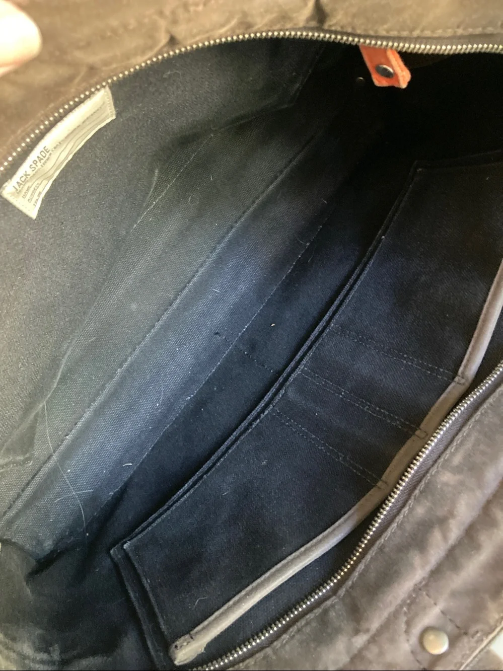 Jack Spade Warren Street Canvas Briefcase Messenger Bag Black Laptop